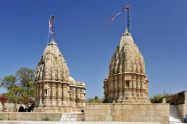 Jain shwetambar tapınağı Chittorgarh rajasthan India Asia 'da oturuyordu