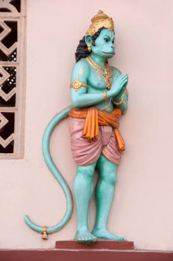 Namaskar tapınağındaki Lord Hanuman idolü; Mangalore; Karnataka; Hindistan 2010