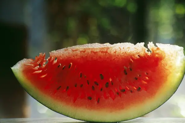 Fruits , Slice of watermelon with black seeds