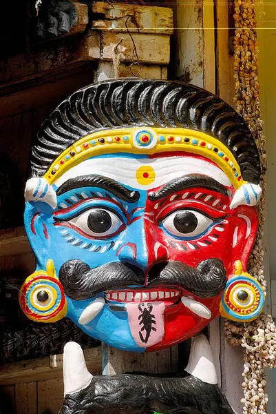 stock image Frightening demon face at Shree Meenakshi Sundareswarar temple, Madurai, Tamil Nadu, India 