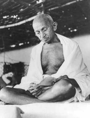 Mahatma Gandhi Chennai 'deki İnşaat İşçileri Konferansında, Tamil Nadu, Hindistan, Ocak 1946