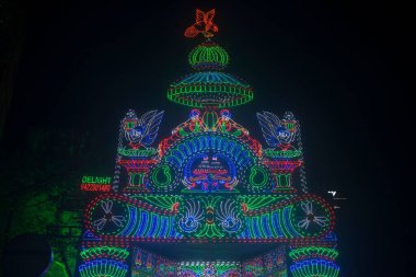 illuminated of Ganesha pandal, Pune, Maharashtra, India, Asia clipart