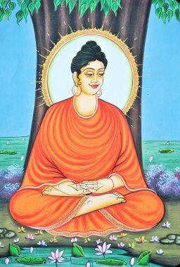 Lord Buddha sanat eserleri yapıyor.