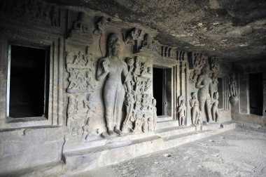 Budist Vihara Rock 'ın yedi numaralı mağarası, Aurangabad mağaraları, maharashtra, Hindistan 