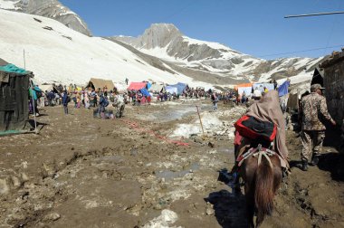 Pilgrim, mahagunas pass, amarnath yatra, Jammu Kashmir, Hindistan, Asya 