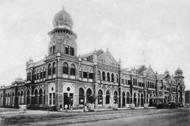 Hindistan 'ın Mumbai Maharashtra Hindistan' ı inşa ettiği zamanların eski bir fotoğrafı.  