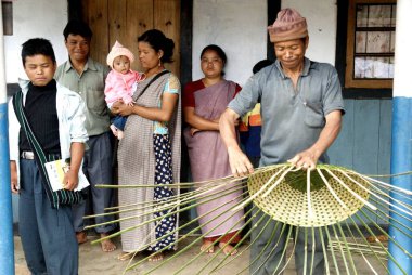 Kırsal aile, Khasi kabilesi, Shillong, Meghalaya, Hindistan 