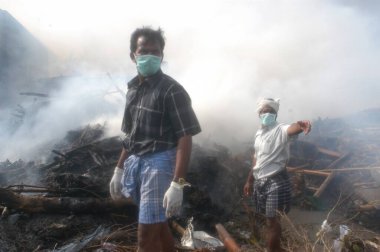 Hasar, Doğal Afet Tsunami Deniz Zemininde Deprem, Nagapattinum, Velankanni, Tamil Nadu, Hint Okyanusu, Hindistan - 27 Aralık 2004