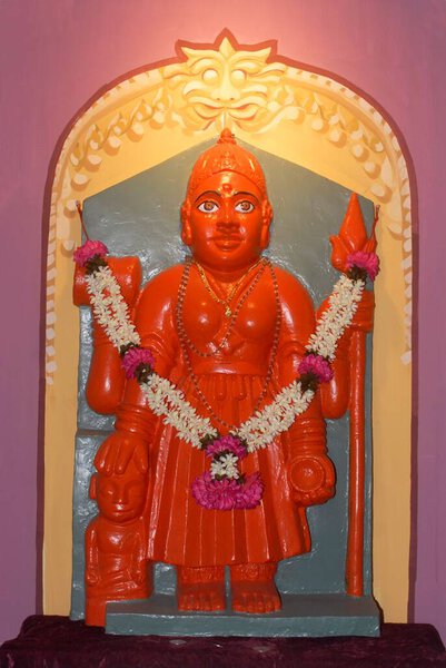 Replica of Goddess Tambadi Jogeshwari, scarlet color, Pune, Maharashtra, India 