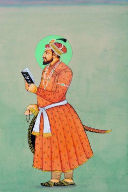 Babür İmparatoru Aurangzeb 'in minyatür resmi.