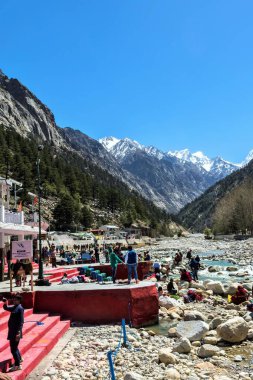 Bhagirathi Nehri banyo ghat, Gangotri, Uttarakhand, Hindistan, Asya