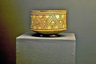 Antique stone pot, CSMVS Museum, Mumbai, Maharashtra, India, Asia  clipart