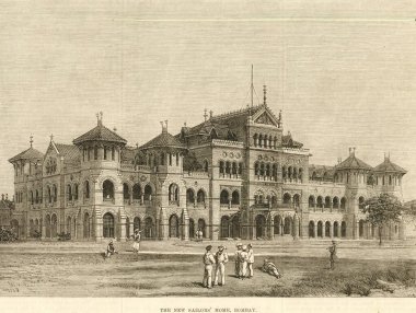 Eski 1900 'lerin Kraliyet Alfred Sailors Home Maharashtra Polis Merkezi, Colaba, Bombay, Mumbai, Maharashtra, Hindistan, Asya 