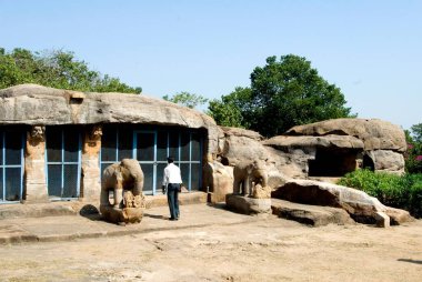 Ranigumpha, Khandagiri tepeleri, Bhubaneswar, Orissa, Hindistan 