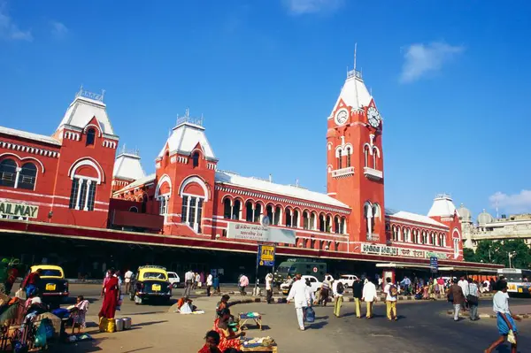 stock image Chennai Central Railway station Indo Saracenic style , Chennai , Tamil Nadu , India