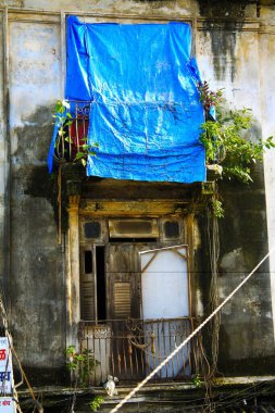 Chawl Balkonu, Lower Parel, Bombay Mumbai, Maharashtra, Hindistan 26 Ağustos 2009 