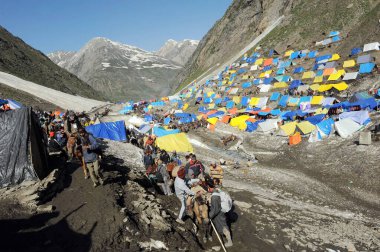 Pilgrim amarnath yatra, Jammu Kashmir, Hindistan, Asya