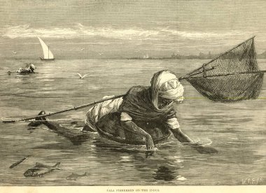 Hindistan 'daki Pala balıkçısı.