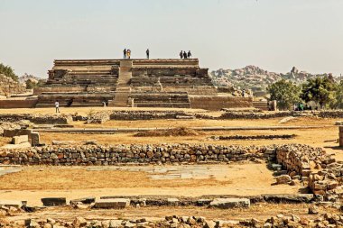 Mahanavami Dibba granit platformu, Hampi, Karnataka, Hindistan, Asya