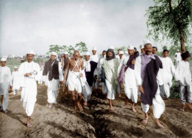 Mahatma Gandhi ve onun Salt Satyagraha 'sı, Hindistan, Asya, Mart 1930 