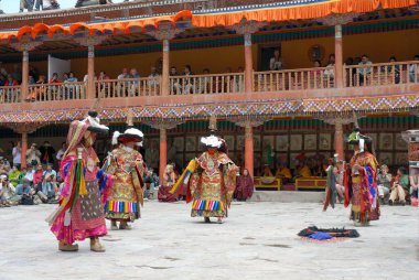 Hemis Gompa, Hemis, Leh, Ladakh, Jammu ve Kashmir 'de Hemis festivali kutlaması, Hindistan 