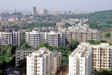 Bombay 'ın ufuk çizgisi Mumbai, Maharashtra, Hindistan 