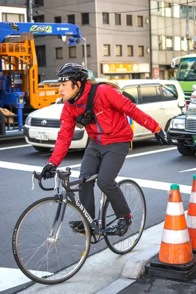 stock image Cyclist on street, tokyo, japan 