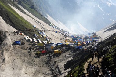 Pilgrim amarnath yatra, Jammu Kashmir, Hindistan, Asya 