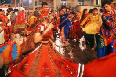 Navratri Festivali 'nin gece çekimi.