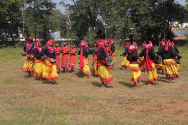 Mudia kabile dansçısı, jagdalpur, chhattisgarh, Hindistan, Asya 