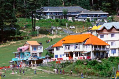 Khajjiar küçük bir kasaba, Himachal Pradesh, Hindistan 