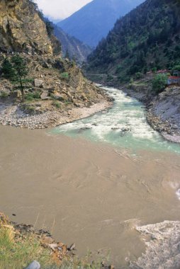 Rivers Toplantısı - Baspa ve Sutlej, Himachal Pradesh, Hindistan
