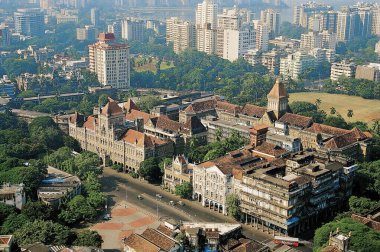 Mumbai Maharashtra Hindistan 'daki kala ghoda' nın hava görüntüsü. 