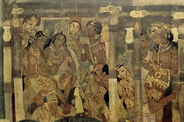 Stock image Frescoes at Ajanta caves , Aurangabad , Maharashtra, India