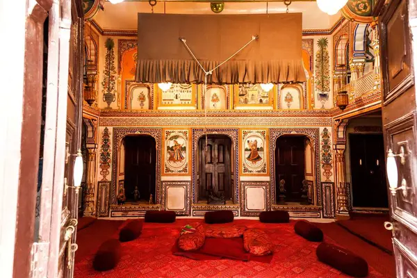 Salon, Ramnath Podar Haveli Müzesi, Nawalgarh, Shekhawati, Rajasthan, Hindistan, Asya