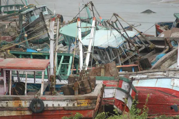 Hasar, Doğal Afet Tsunami Deniz Zemininde Deprem, Nagapattinum, Velankanni, Tamil Nadu, Hint Okyanusu, Hindistan - 27 Aralık 2004 