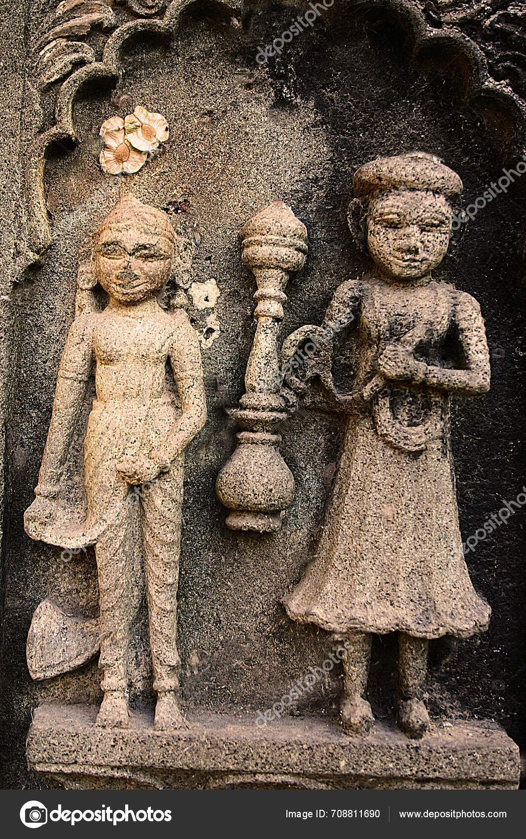 Indian Couple Man Hukka Indias Traditional