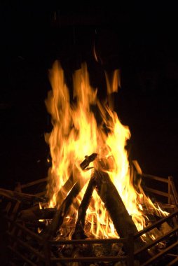 Gajnar 'da kamp ateşi; Rajasthan; Hindistan