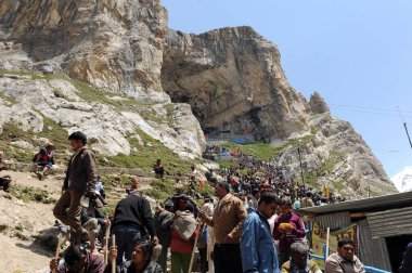 Pilgrim amarnath yatra, Jammu Kashmir, Hindistan, Asya