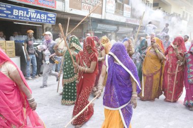 Lathmar Holi Festivali, Mathura, uttar pradesh, Hindistan, Asya 