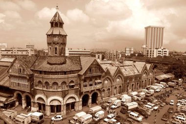 Crawford market mumbai aerial view  clipart