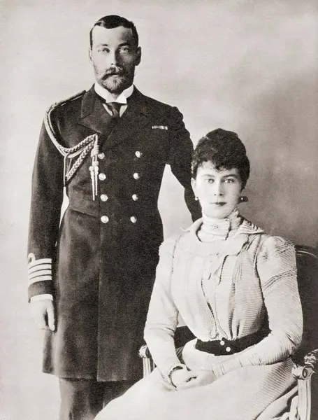 stock image old vintage photo of George V and Mary of Teck, 1895 