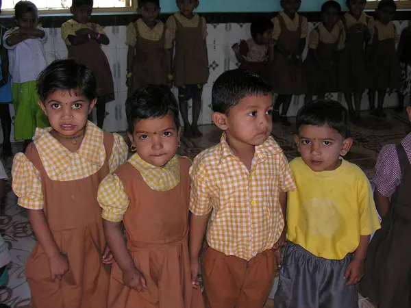 stock image Childrens at Moho School, Moho Village, Panvel, Maharashtra, India 