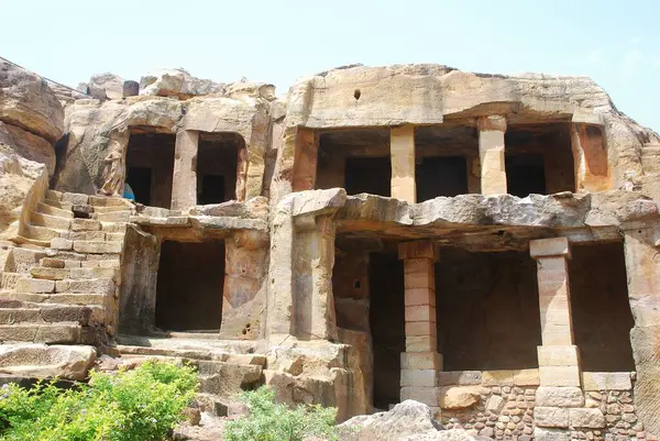 Udayagiri mağaraları Bhubaneswar, Orissa, Hindistan.