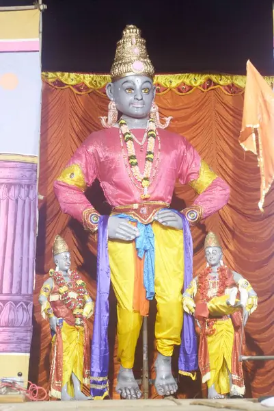 stock image Big idol of lord Vitthala in decoration scene made for celebrating Ganesh Ganapati festival year 2008, Pune, Maharashtra, India 