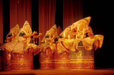 women performing manipuri classical dance vasant ras, folk dance, manipur, india  clipart
