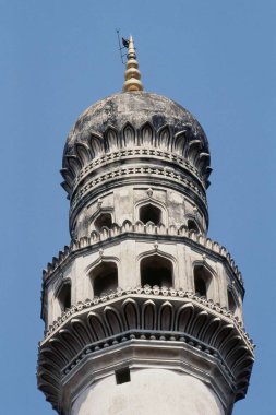 Charminar, Hyderabad, Andhra Pradesh, Hindistan 'ın Minaresi' ne yakın. 
