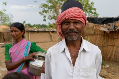 Kırsal yaşlı adam, Marathwada, Maharashtra, Hindistan 