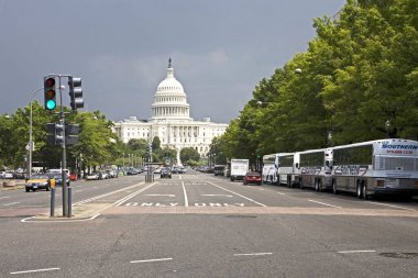 Washington DC, Amerika Birleşik Devletleri 'ndeki başkentin görkemli manzarası. 