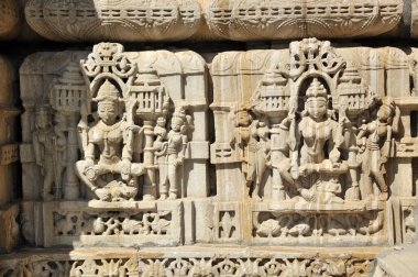 Carving on Jain shwetambar temple sat bis deori in chittorgarh rajasthan india Asia clipart